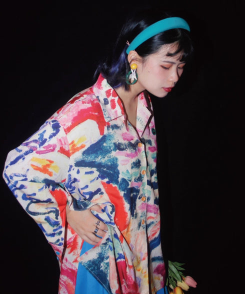 Brush Stroke Oversized Shirt